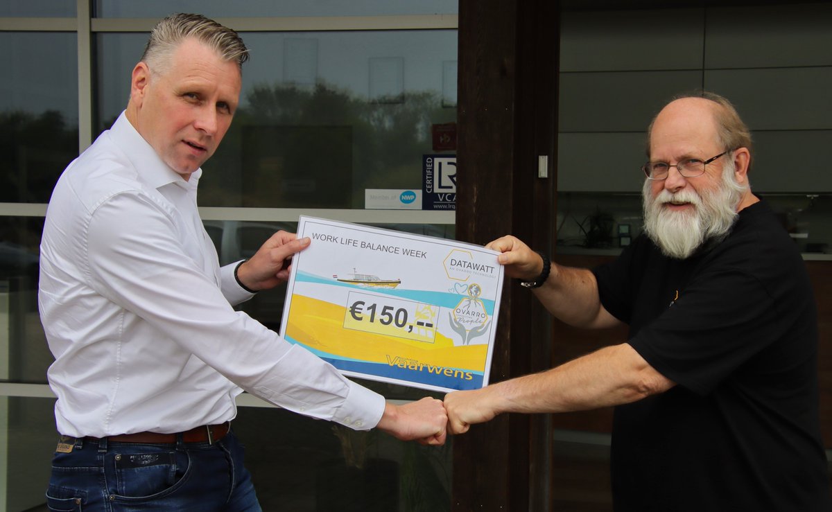 In het kader van de #Worklifebalanceweek van @Ovarro hebben we geld ingezameld voor Vaarwens Nederland een stichting die onze collega @FerryBultje heeft geholpen in zijn strijd tegen kanker. Wij kijken terug op een geslaagde week.