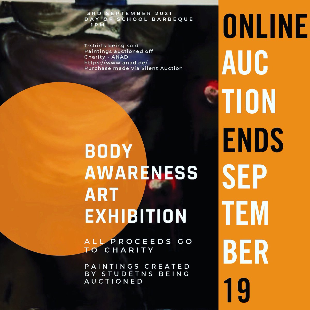 There's just one week left to bid on artwork created by DP2 students to raise money for the eating disorders charity, ANAD. Bidding closes Sunday, September 19th! You can view and bid on the artwork at the link below. 

shoffmann22.wixsite.com/my-site-4