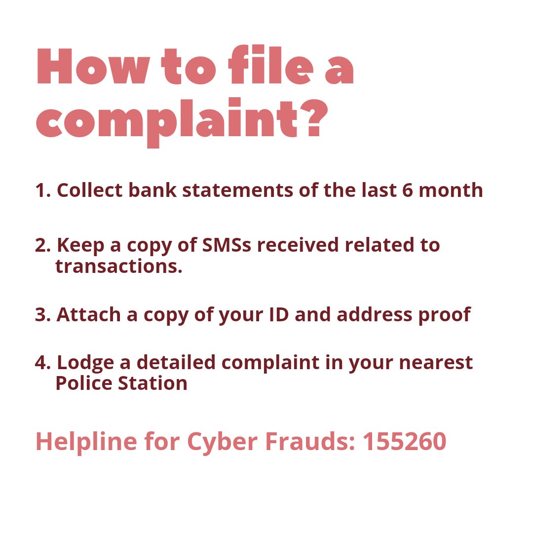 _yourlegalaide_'s tweet image. Online Complaint can be filed at cybercrime.gov.in 
Helpline 155260 

Got questions? Talk to us. We would be happy to help :) 

#Cyberalert #cyberissue #onlinecrime #cybersafety #bealert #besmart #besafe #beware #cyberhelp #helpline #staysafe 
#yourlegalaide #teamyla #yla