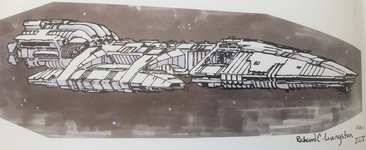 TheSpaceshipper's tweet photo. Battlestar Galactica (2003-2009): Art by Richard Livingston https://t.co/Z5ckEFI1x7