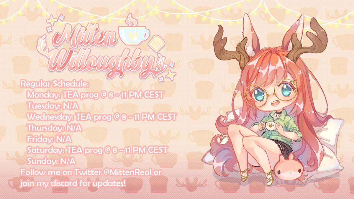 MittenReal's tweet image. Hey peeps! 😊💗

I completely forgot to update my stream schedule on my offline screen on twitch, and here on twitter for the longest time!

Sorry about any confusion that may have caused.

Come for cursed vibes and okay(?) gameplay! 

#Vtuber #ENVtuber