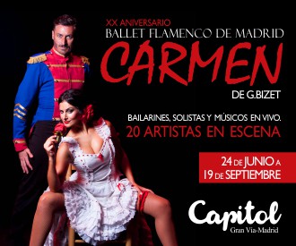 📢¡PRORROGADO!!
#Carmen de Bizet sigue embaucando con su arte flamenco en @CineCapitol #Madrid 

&gt;&gt; entradas.com/artist/carmen-…

Con 20 artistas en escena, disfruta de esta interpretación del Ballet Flamenco de Madrid