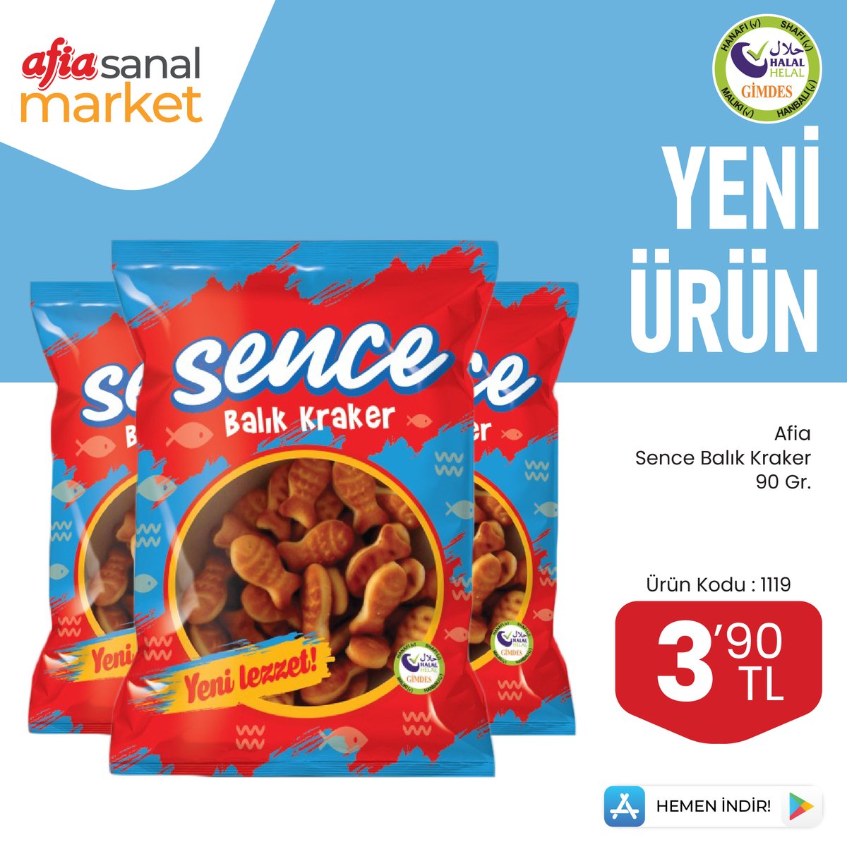 AfiaOlsun's tweet photo. 🤩 Afia Balık Kraker Çıktı! 🤩

Afia Sence Balık Kraker 90 Gr.
🔍Ürün Kodu : 1119

✅ Ürünlerimiz Helâl Sertifikalıdır.
🛒 Alışveriş için https://t.co/UClZr3TPc6

#afia #afiasanalmarket #afiagida #helalgida
#helaluretim #onlinealisveris #kampanya #helalafia https://t.co/EPW8YXZglN