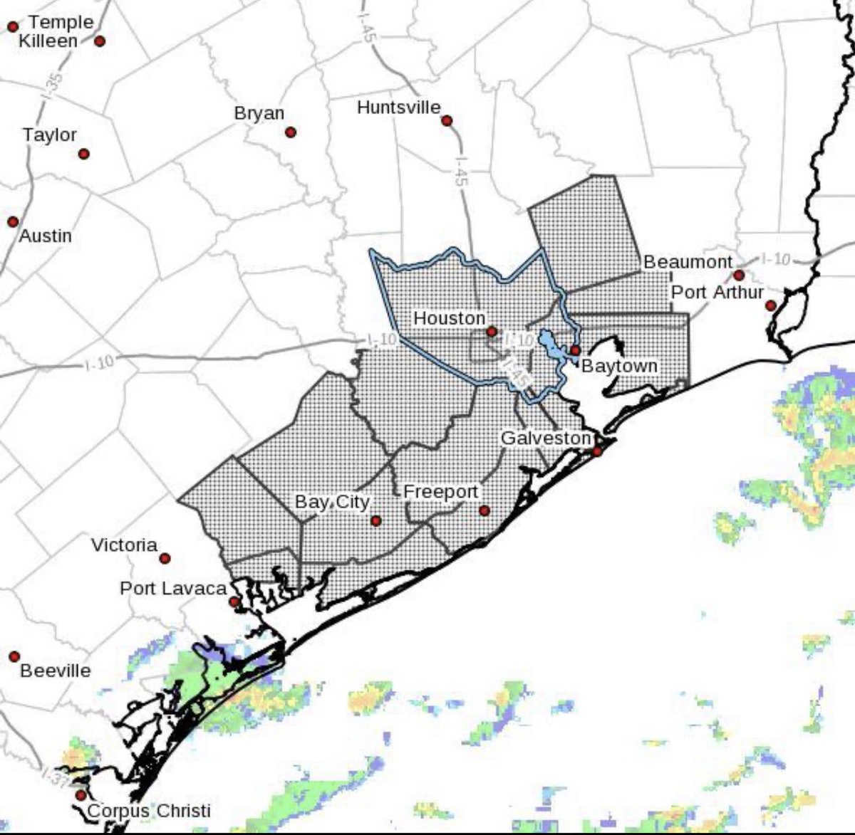 RiceAlert's tweet photo. #RiceAlert A FLASH FLOOD warning has been issued for Houston/Galveston area. Tropical Storm Nicholas is expected to bring heavy rain, winds and storm surge to the area. 1/2 https://t.co/ljCKVqb5MX