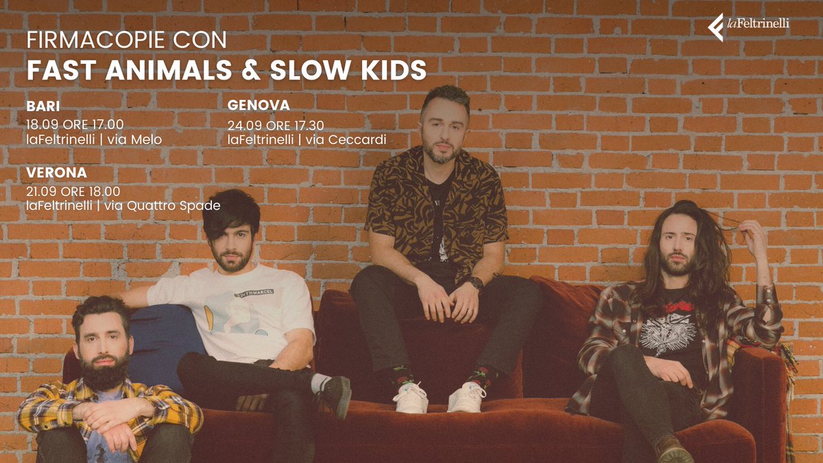 Feltrinelli_'s tweet image. "È già domani” (@woodwormusic) è il nuovo disco di inediti dei @fastanimalsask, in uscita il 17 settembre. Acquista il cd nelle Librerie #Feltrinelli indicate e partecipa al firmacopie con la band.

Scopri di più 👉 bit.ly/laFeltrinelli_… 

#fask #13settembre #laFeltrinelli