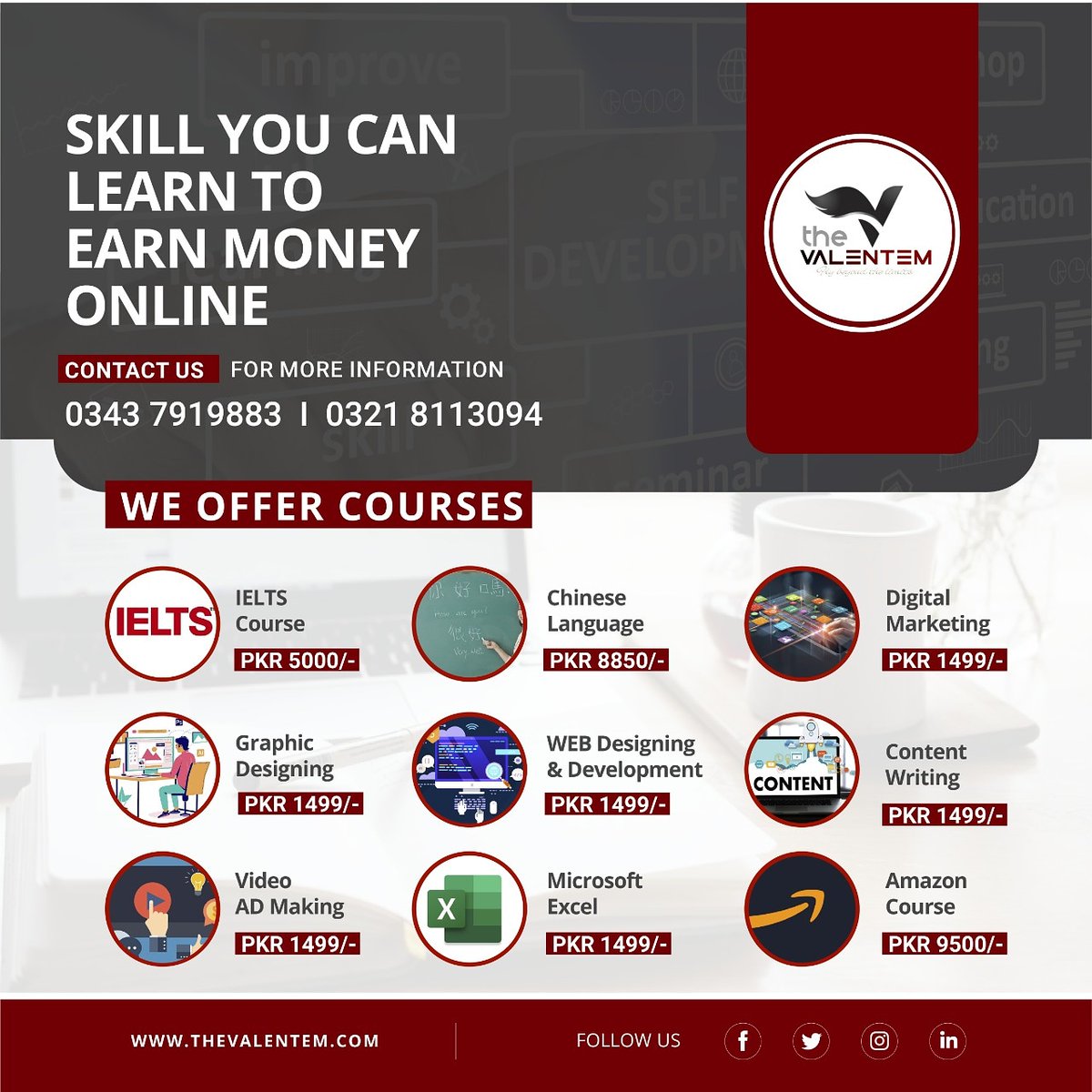 TValentem's tweet photo. The VALENTEM is coming up with 9 Certified Imminent Courses which will actify your expertises and assist you to become an excellent procurer. 

#online #English #Language #Quarantine #Corona #Amazon #Chinese #student
#college #students
#The_Valentem #trending #adventure https://t.co/4T5FAm5t4S