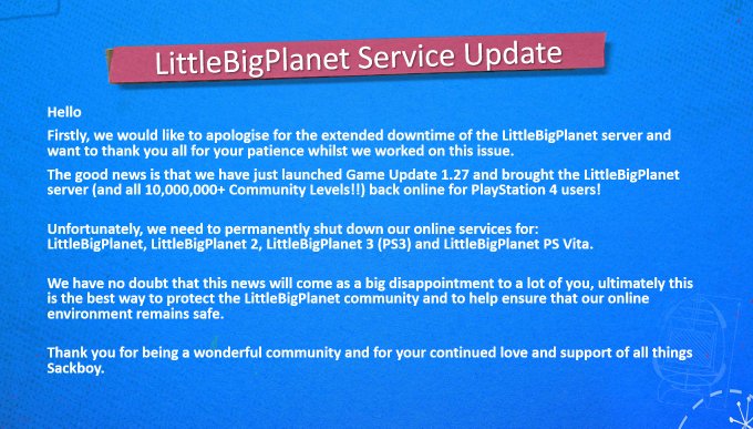 Multiple LittleBigPlanet Game Servers Shut Down Permanently After Months of  Trouble - IGN