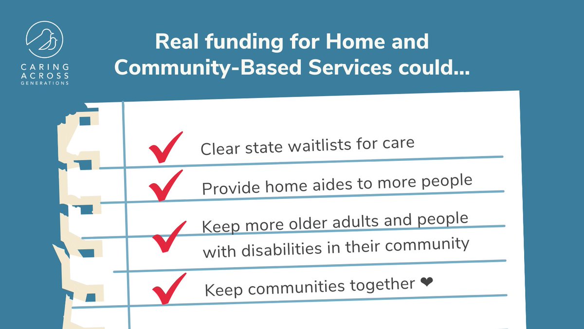 We all will need care at some point in our lives, but our country lacks the systems needed to support care workers and people who need care.

Congress, the time to act is now: Invest in care workers and create care infrastructure that truly sustains our communities! #CareCantWait