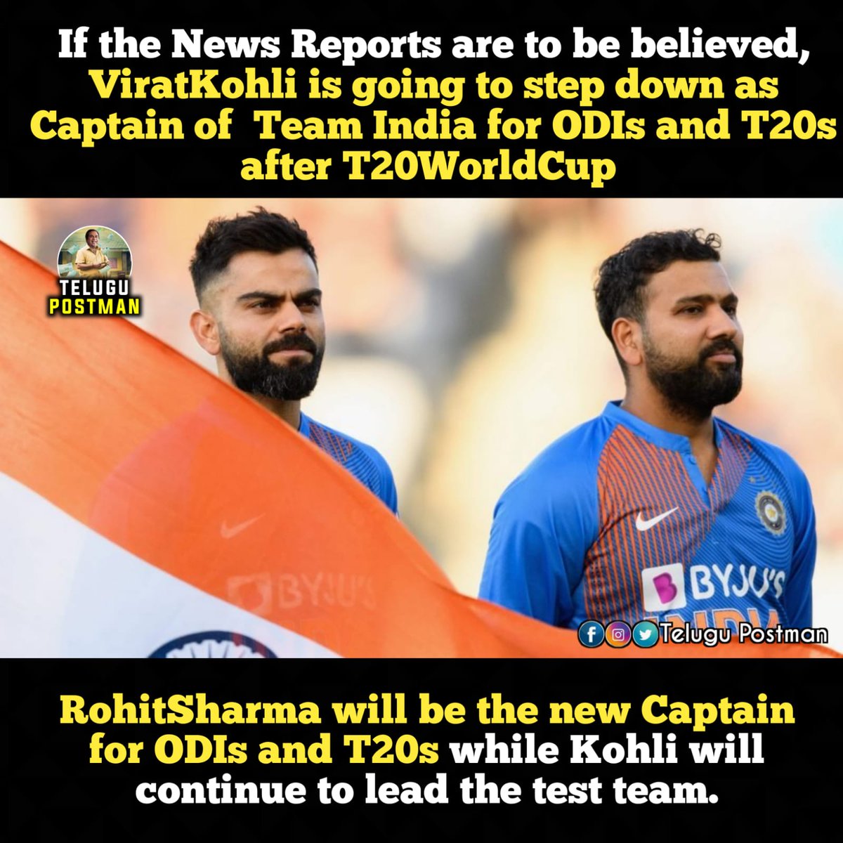 TeluguPostman's tweet photo. How many of you think this will happen ?

#IndianCricketTeam #RohitSharma #ViratKohli https://t.co/zLhPpQHxxE