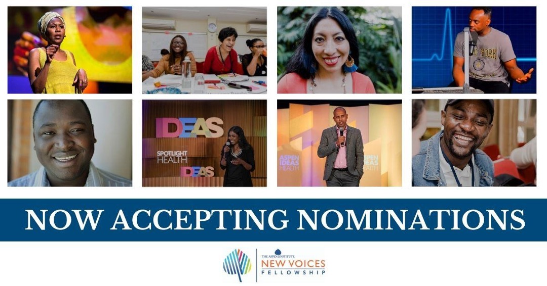 @AspenNewVoices Fellowships provides training and mentorship for #development experts who sharpen and strengthen their messages, work towards greater policy advocacy, and share their lived stories on a global level. Nominate a fellow for the 2022 class: bit.ly/2V4K6uK