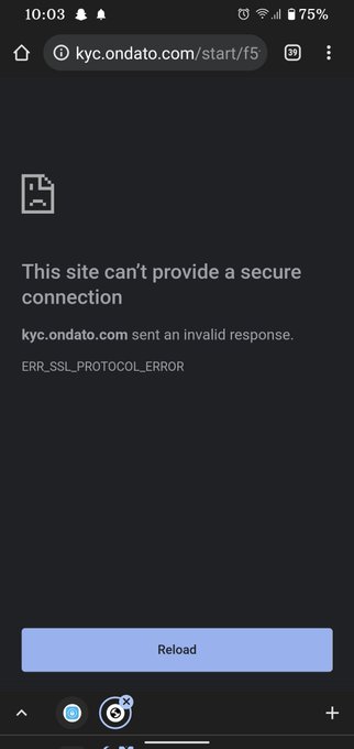 Trying to do the reverification on onlyfans and every time I click the link this pops up and won't let