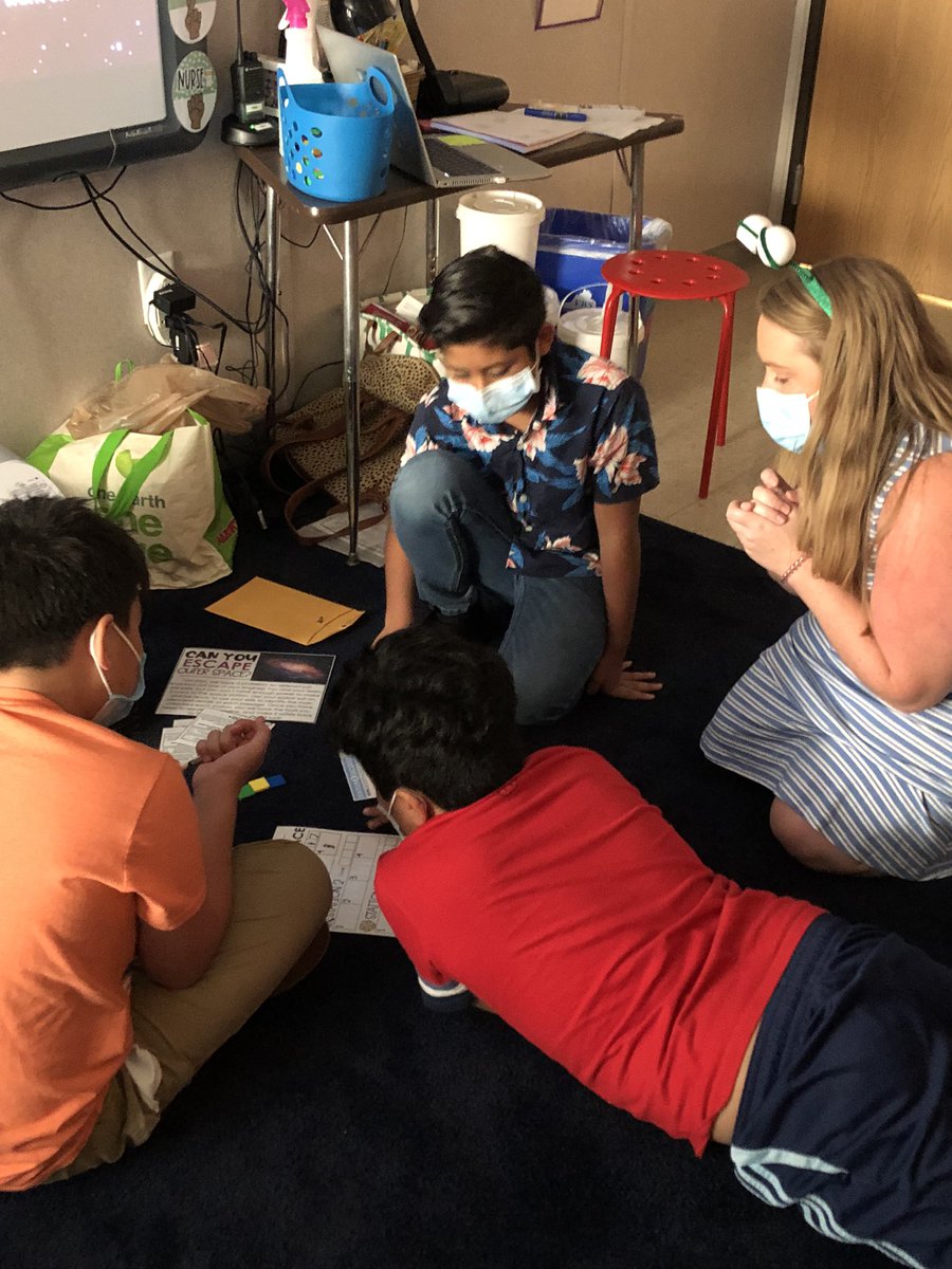 Mrs Dodson’s class is escaping outer space. Escape room fun and collaboration.