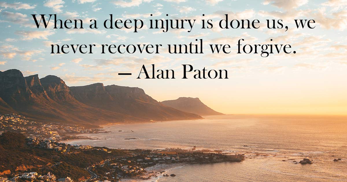 When a deep injury is done us, we never recover until we forgive. — Alan Paton
breakingthecycle.com #forgiveness #forgiveothers #forgivenessheals #forgivenessquotes