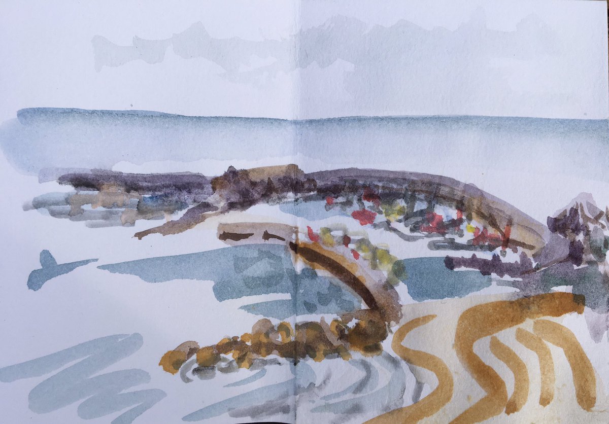 Kilifiqs's tweet photo. Lyme Regis this morning #paintseptember #sketchbook https://t.co/PWesudA9FW