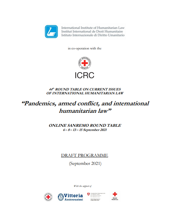 DILAW4E's tweet photo. Today at 15:00 CEST join the 44th Sanremo Round Table on "Pandemics, armed conflicts, and IHL". Prof. Giulio Bartolini will discuss humanitarian relief operations for populations affected by armed conflict and pandemics. 

Register at: https://t.co/CoxXNo1Wzy https://t.co/H9pABH2O3n