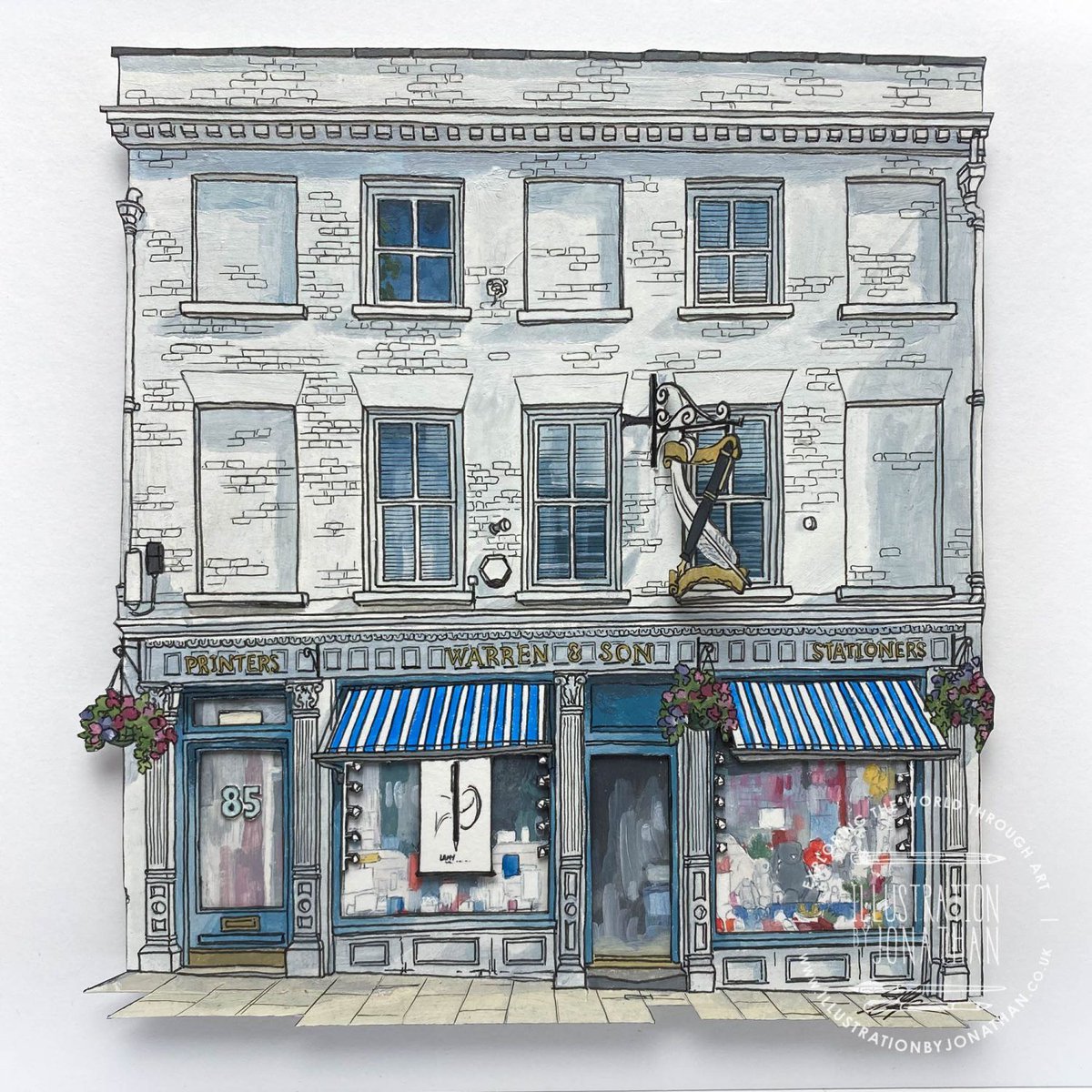 New in the Online Shop: Warren and Son Winchester (Original Painting/Papercut) buff.ly/38ViITp #caféshopfrontpaintings #originalartwork #papercutdiorama #unitedkingdom #winchesterpaintings #worksonpaper