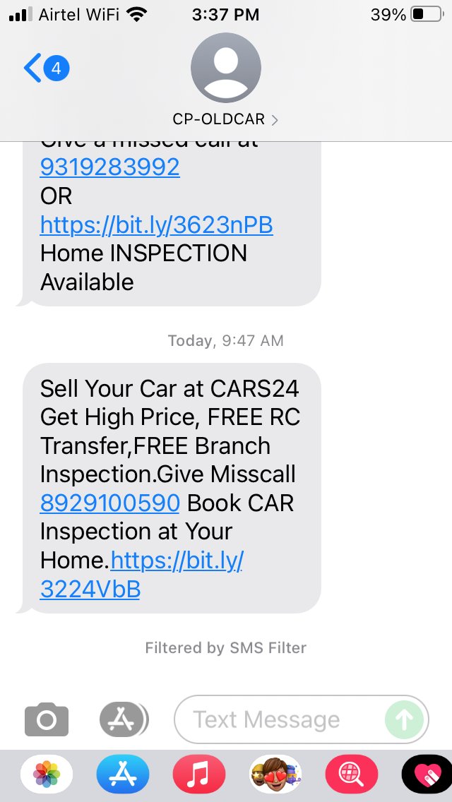 HemantPawar's tweet photo. @Cars24Support @cars24india @AgrawalMehul @gajen_jangid
 
Is my number still not added to your DND list? https://t.co/f9jCF5mlaX