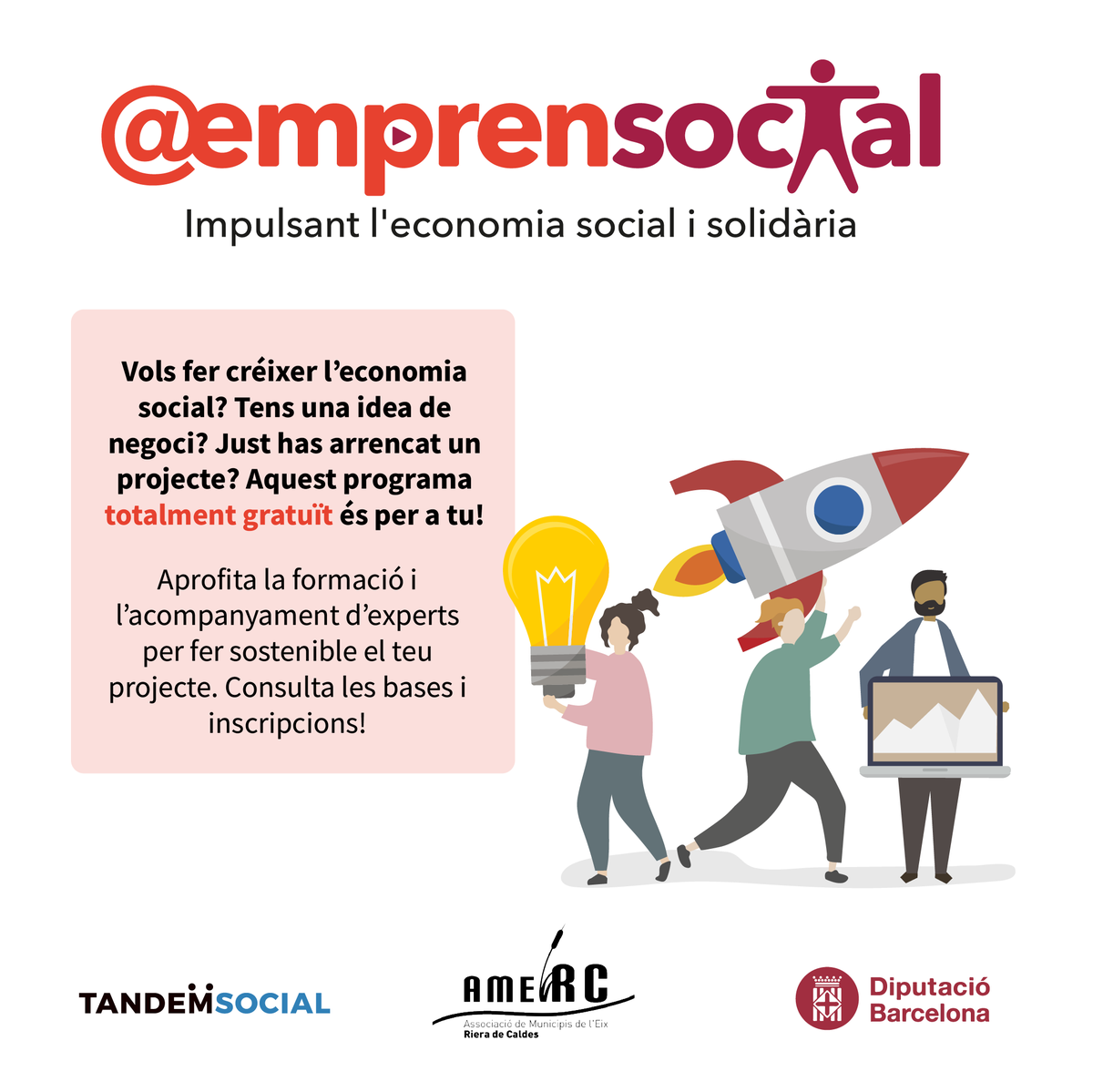 pespm's tweet photo. Vols fer créixer l'#economiasocial? Tens una idea de #negoci? Just has arrencat un projecte? Aquest programa totalment gratuït és per a tu! https://t.co/ClXfceZHpE #Emprensocial https://t.co/oGrwFV53HI