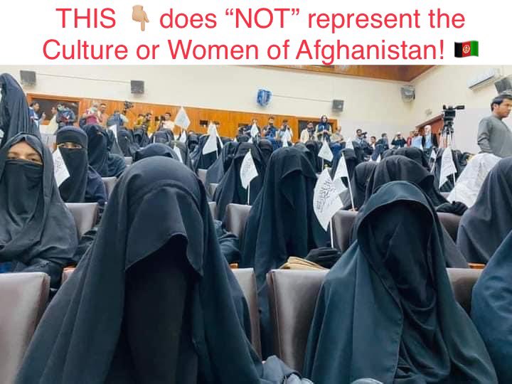 When we speak of the real culture and the real physical appearance of a Traditional Woman of Afghanistan, we speak of the first image and not the second one! 

Please promote your beautiful traditional Afghan look/dress with this hashtag 👉🏼 #WomenOfAfghanistan