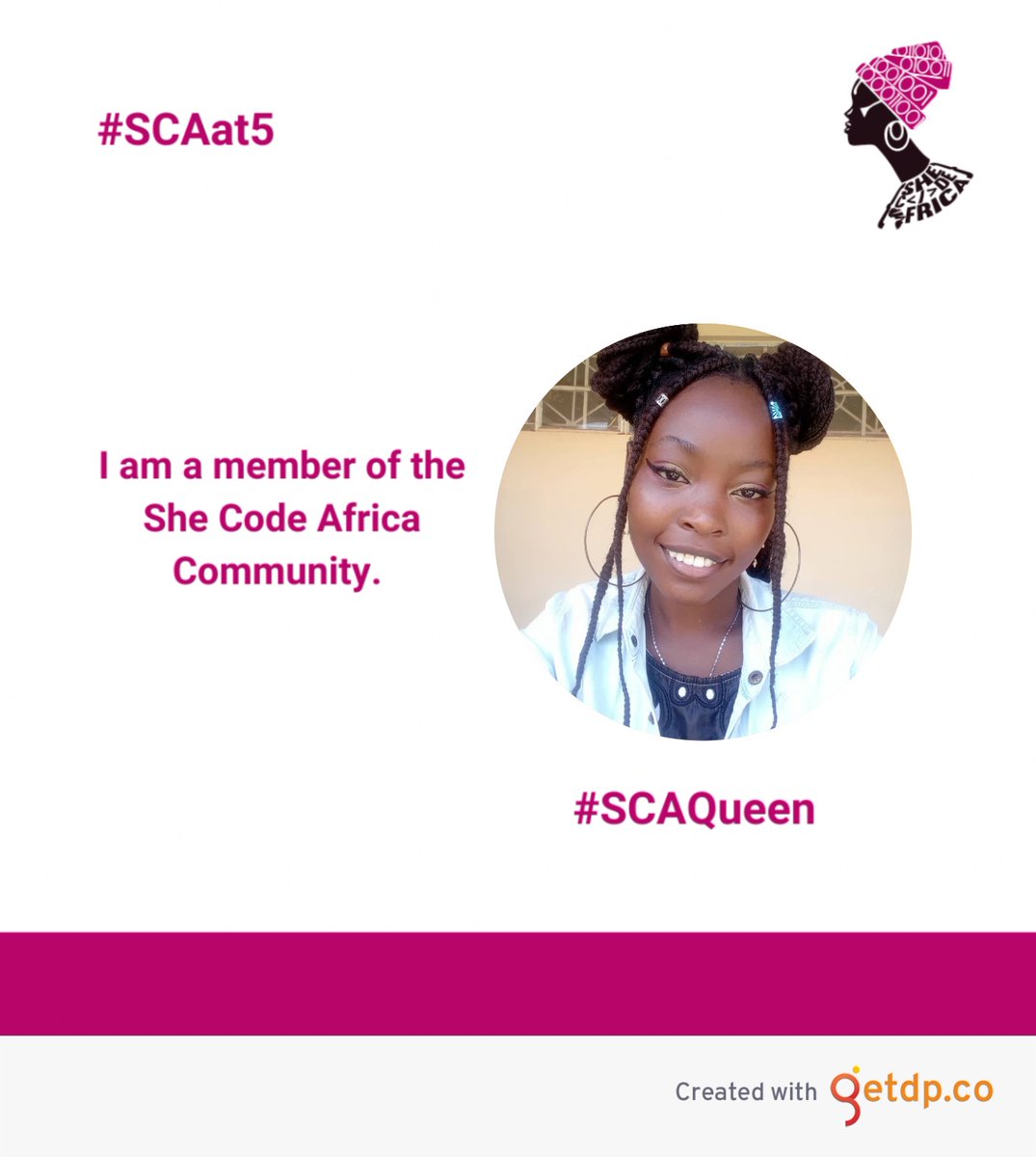 Suzy_wangari's tweet photo. As we celebrate She Code Africa at 5, am proud to be a beneficiary of this wonderful community. I am a #SCAQueen
#SCAat5 https://t.co/JWQSJPKFDX
