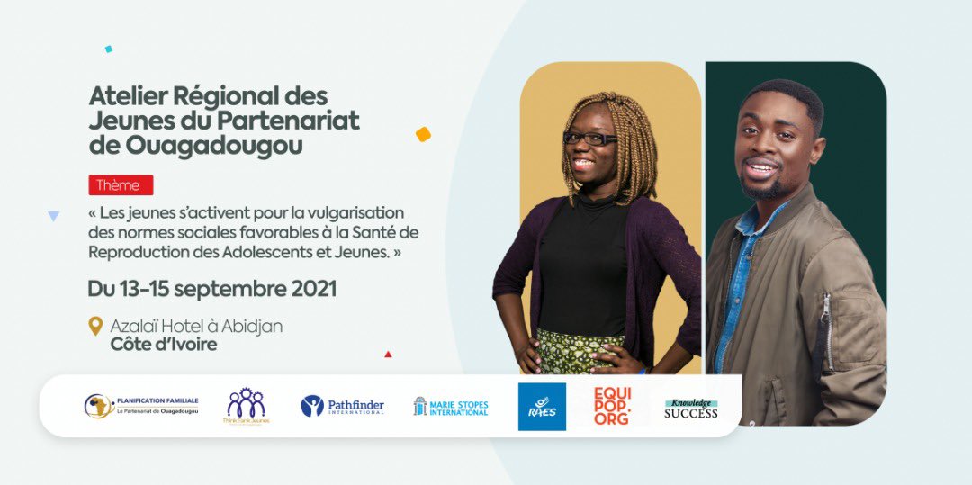 Les #Jeunes s’activent pour la vulgarisation des normes sociales favorables à la santé de la reproduction des adolescents et jeunes, tel est le thème du dialogue régional des jeunes sur les normes sociales qui se tient du 13 au 15 Septembre 2021 à #Abidjan