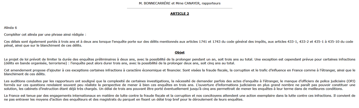 PJanuel's tweet photo. Les rapporteurs vont plus loin et proposent une durée de 5 ans pour les enquêtes prélim sur la fraude fiscale, la corruption et le trafic d’influence en France comme à l’étranger, ainsi que le blanchiment de ces délits.
https://t.co/nuloJVyHYS #PJLEDM https://t.co/0YBWIeg9OM