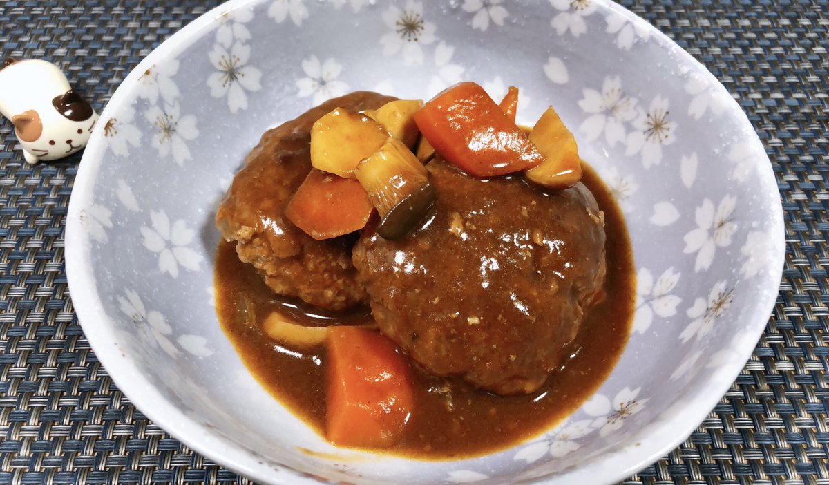 ワルイコあつまれの再放送見ながら煮込みハンバーグ食べる だらっちmax ジョー Okada8周年のイラスト