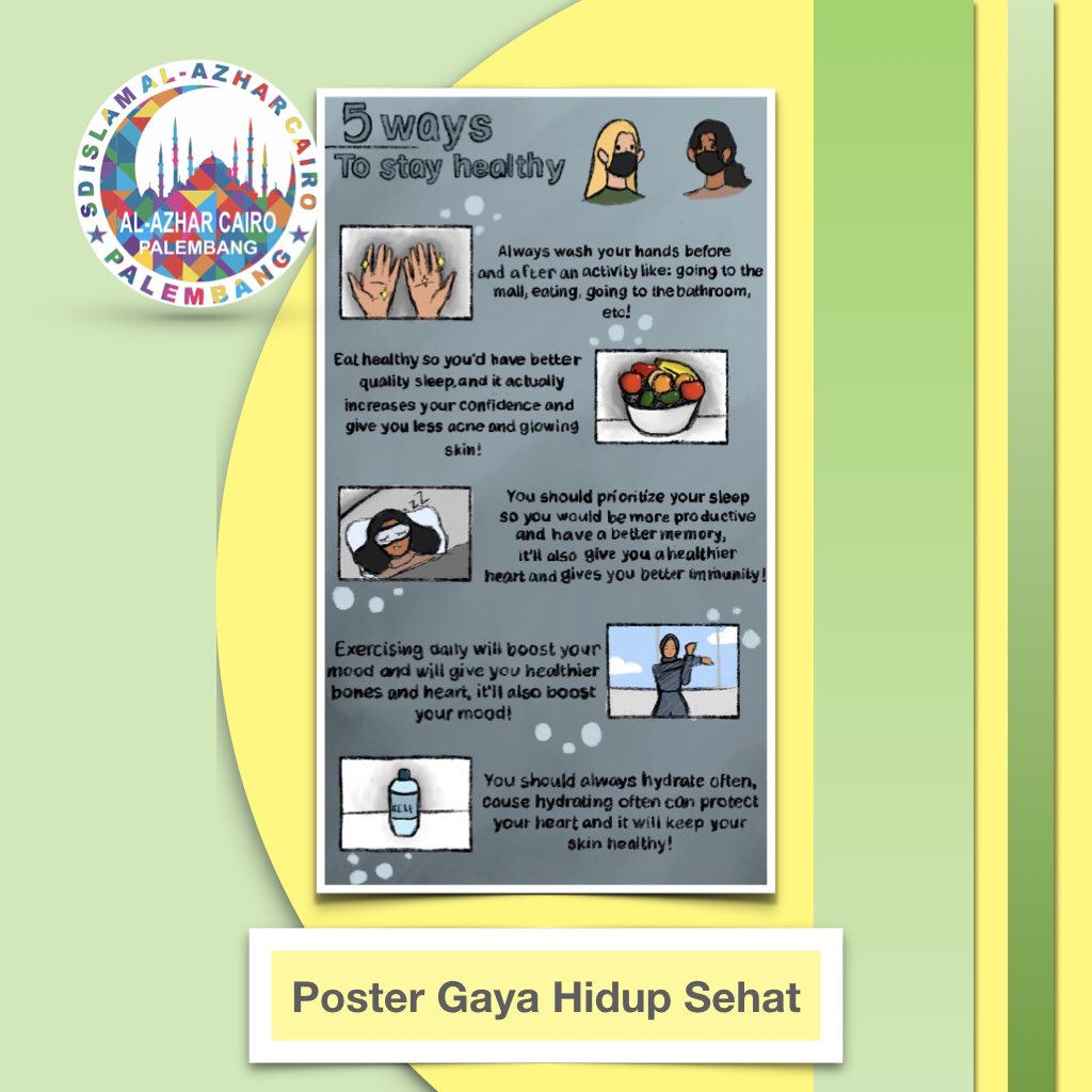 ADE_Rahmat_Indo's tweet image. Healthy lifestyle poster by students grade 5, apps : @ProcreateEDU #everyonecancreate #ipadlearning #ipadclass #appleteacher #ade