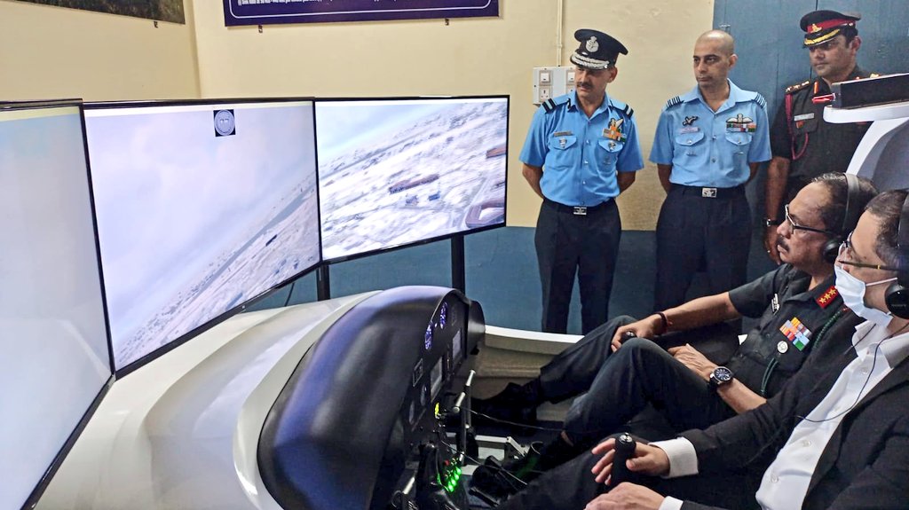 Dte_kargo's tweet photo. Lt Gen Tarun Kumar Aich, AVSM, DG NCC, flew a maiden sortie on the first  Virus microlite simulator of NCC being setup at Mysore. He appreciated the Mysore Gp and Karnatka &amp; Goa Dte  for making the simulator operational in a very short time. @HQ_DG_NCC @PMOIndia @drajaykumar_ias https://t.co/LxXN1nKE5P