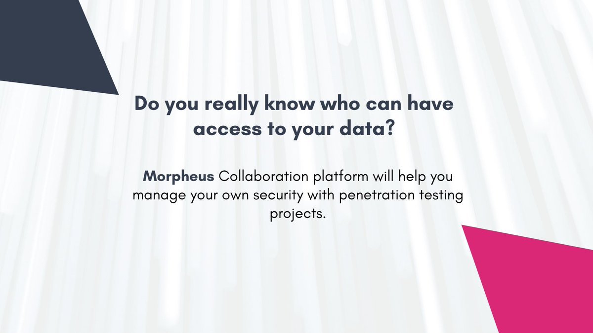 Cenobe (@cenobesecurity) on Twitter photo Reduce your risk of cyberattacks. Get continuous penetration testing, automated web application scanning with Morpheus. Simple and easy to use. Test, Fix, Repeat! <a href="/CenobeSecurity/">Cenobe</a> #Morpheus  #penetrationtesting #CyberSecurity #takecontrol #StayProtected Reduce your risk of cyberattacks. Get continuous penetration testing, automated web application scanning with Morpheus. Simple and easy to use. Test, Fix, Repeat! <a href="/CenobeSecurity/">Cenobe</a> #Morpheus  #penetrationtesting #CyberSecurity #takecontrol #StayProtected