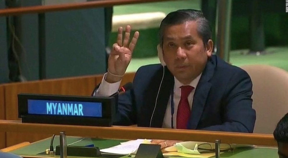KYAWShwePyi's tweet photo. National Unity Government is the Government of Myanmar.
HE U Kyaw Moe Tun represents Myanmar.

#KyawMoeTunRepresentsMyanmar 
#UN_RecognizeNUG 
#WhatsHappeningInMyanmar https://t.co/aT3GOPh52w