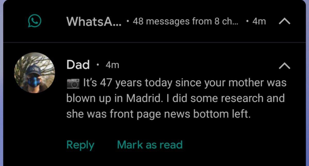 My dad being as sensitive with his words as ever...