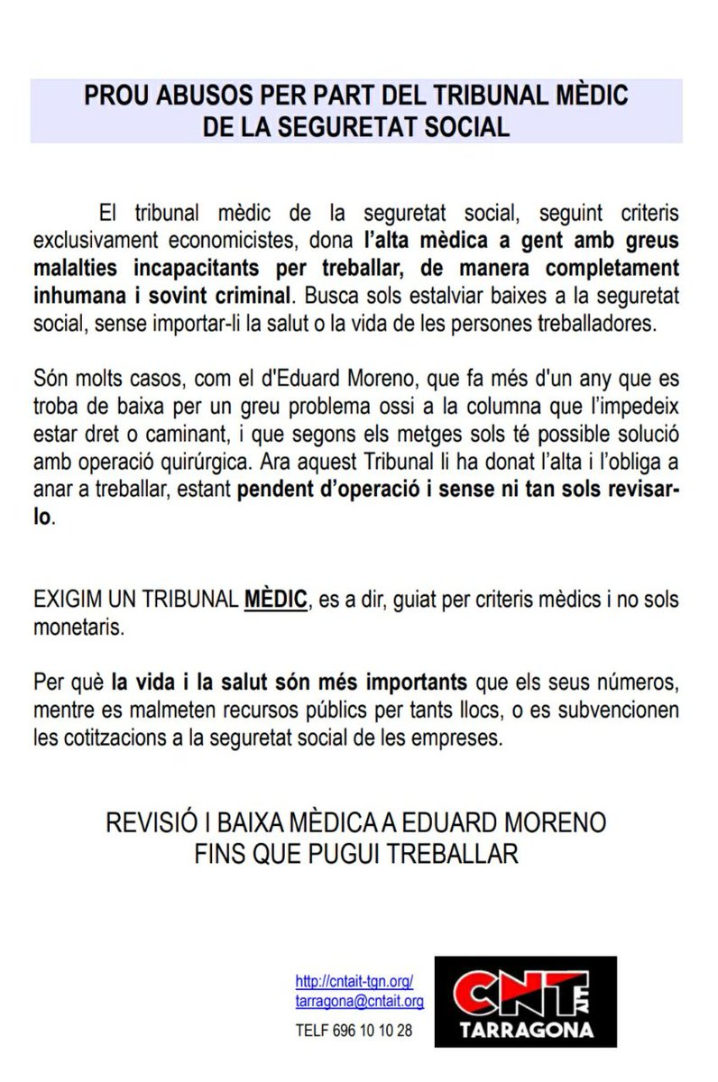 Prou abusos dels tribunals medics @AitTarragona @SCNTTarragona @LouisLingg4 @BarcelonaAit @AIT_Espana