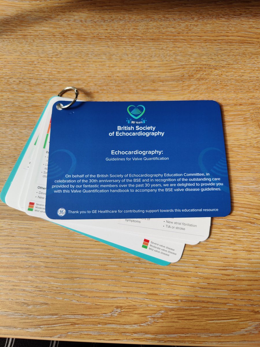 Really excited to see these #ValveQuantification cards out in public and ready for our <a href="/BSEcho/">BSEcho</a> members to use 💚

Thanks to all the team for their hard work on putting these together in time for our #BSEcho30 big birthday!