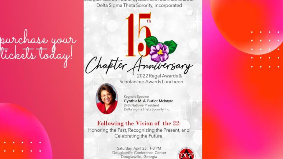 DCPdeltas's tweet photo. Be our guest as we celebrate 15 years of serving the Douglas, Carroll, and Paulding communities.
Click here to purchase tickets: https://t.co/yMC1HBUxX3
#DCPDeltas #DCPDST https://t.co/m8Mumq4sc3