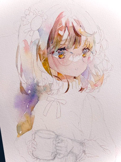 描き始めました*wip
#watercolour #Illustration 