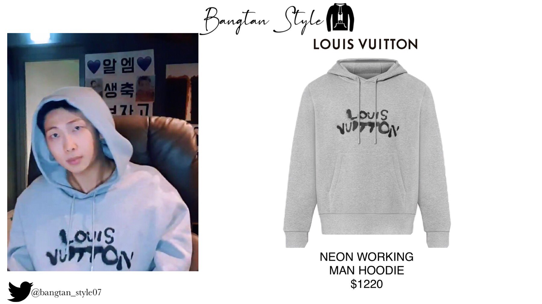 Louis Vuitton Neon Working Man Hoodie Grey