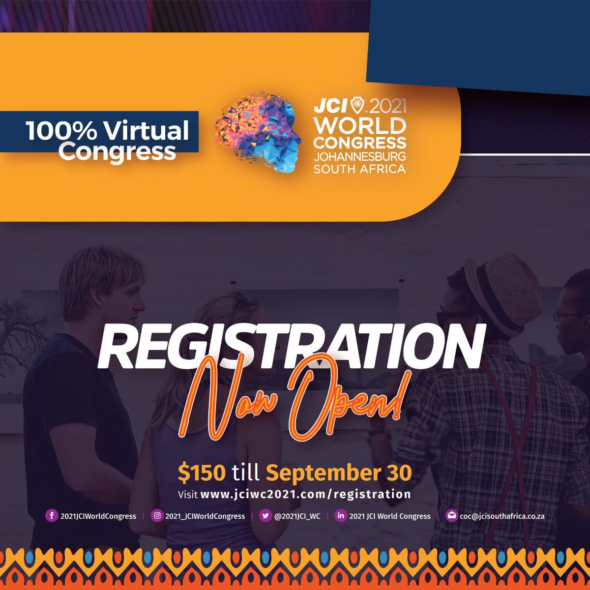 2021JCI_WC's tweet photo. Here is today’s JCI active citizen checklist.
1 .Register for the 2021 World Congress.
2. Like and share our official JCI World Congress social media pages.
3. Let us know in the comment section what you are looking forward to experience at the 2021 Virtual JCI World Congress https://t.co/MzkfG2rENP
