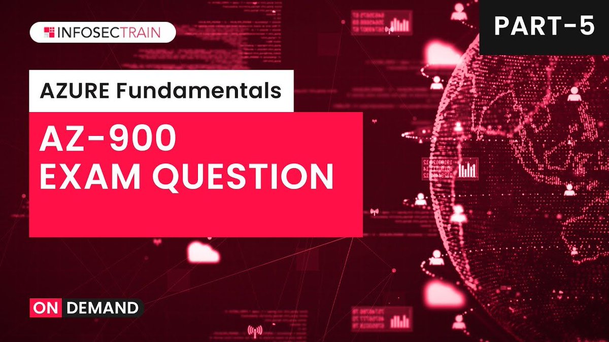 Infosec_Train's tweet image. AZ 900 Exam Questions | AZ 900 Sample Practice Questions | Azure Fundamentals Exam Questions

Watch now: buff.ly/3E5IClP

#AzureTutorial #az900 #cloudtraining #azure #cloud #aws #cloudcomputing #microsoft #devops #linux #cybersecurity #it  #security #training