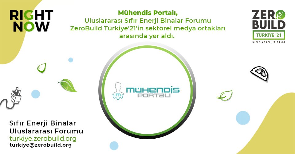 zerobuildist's tweet photo. Mühendis Portalı, Uluslararası Sıfır Enerji Binalar Forumu ZeroBuild Türkiye’21’in sektörel medya ortakları arasında yer aldı.
#SıfırEnerji #SıfırEnerjiBina #PasifBina #YenilenebilirEnerji #RightNowGo #ZeroBuildTürkiye https://t.co/3R15C0cuYX