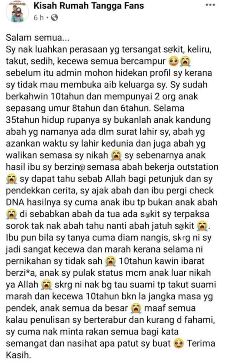 TkeyJoe's tweet photo. Isu hukum nasab ni tak boleh bawa main, tak boleh menipu atau sorok kata “xper, biar anak nama bapa (bkn bapa kndung)”, sebab ianya merosakkan keturunan (spt kes ini). Perlu kuat utk ke mahkamah syariah spy siasat &amp; diputuskan. 

Semoga menjdi pengajaran. Nauzubillah🥺 https://t.co/RpVvuVtLuR