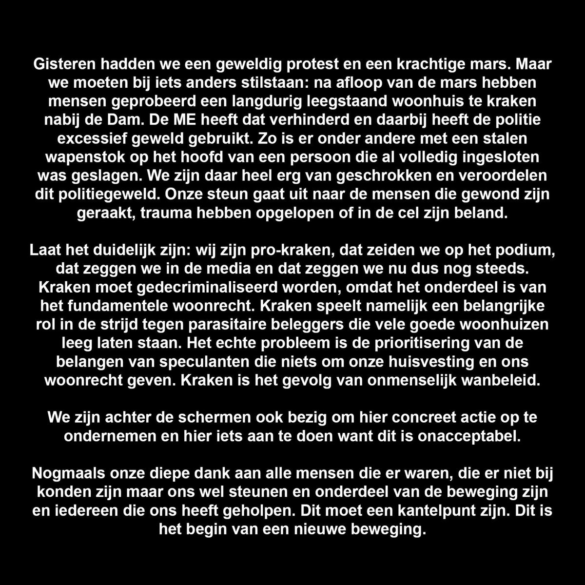 Statement namens de organisatie.