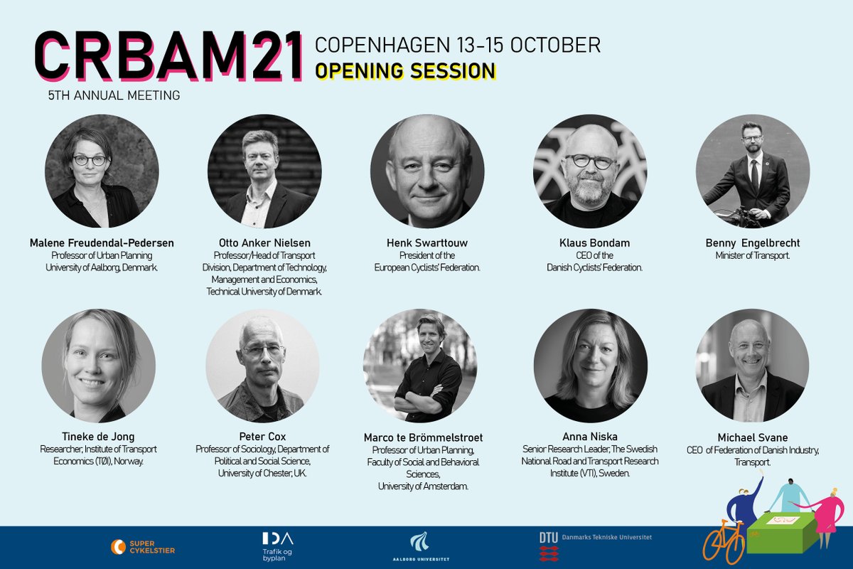 Do you want to bike around #Copenhagen and attend an intensive three days full of the newest #research in #cycling? 🤓🚲💡
Then GET YOUR TICKETS NOW!
In exactly one month #CRBAM21 will be kicked off in <a href="/UNCityCPH/">UN City Copenhagen</a> by the Danish Transportminister and more👇 cyclingresearchboard.com/2021/