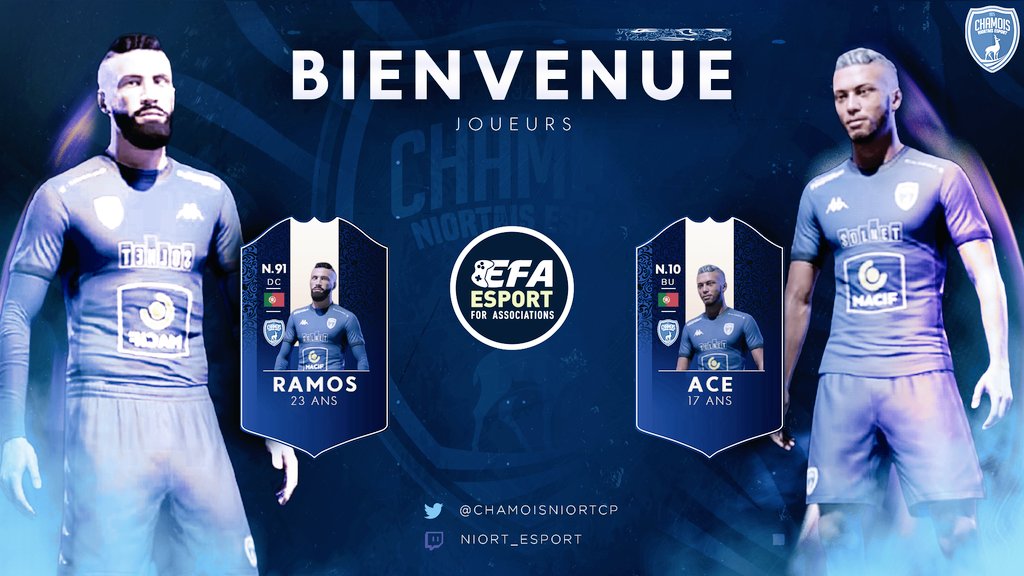 ChamoisNiortCP's tweet photo. 🔵 Effectif 2021/22

@ace10x sacré champion, Ballon d'or mais aussi Golden Boy sur F21, il aura à cœur de confirmer son statut.

@Adama__37x '' Ramos '' joueur qui a performé cette année revient à son poste de prédilection.

Welcome home ! 💙🐐

@DragonsNiortais #TousChamois https://t.co/652dg1PL7W