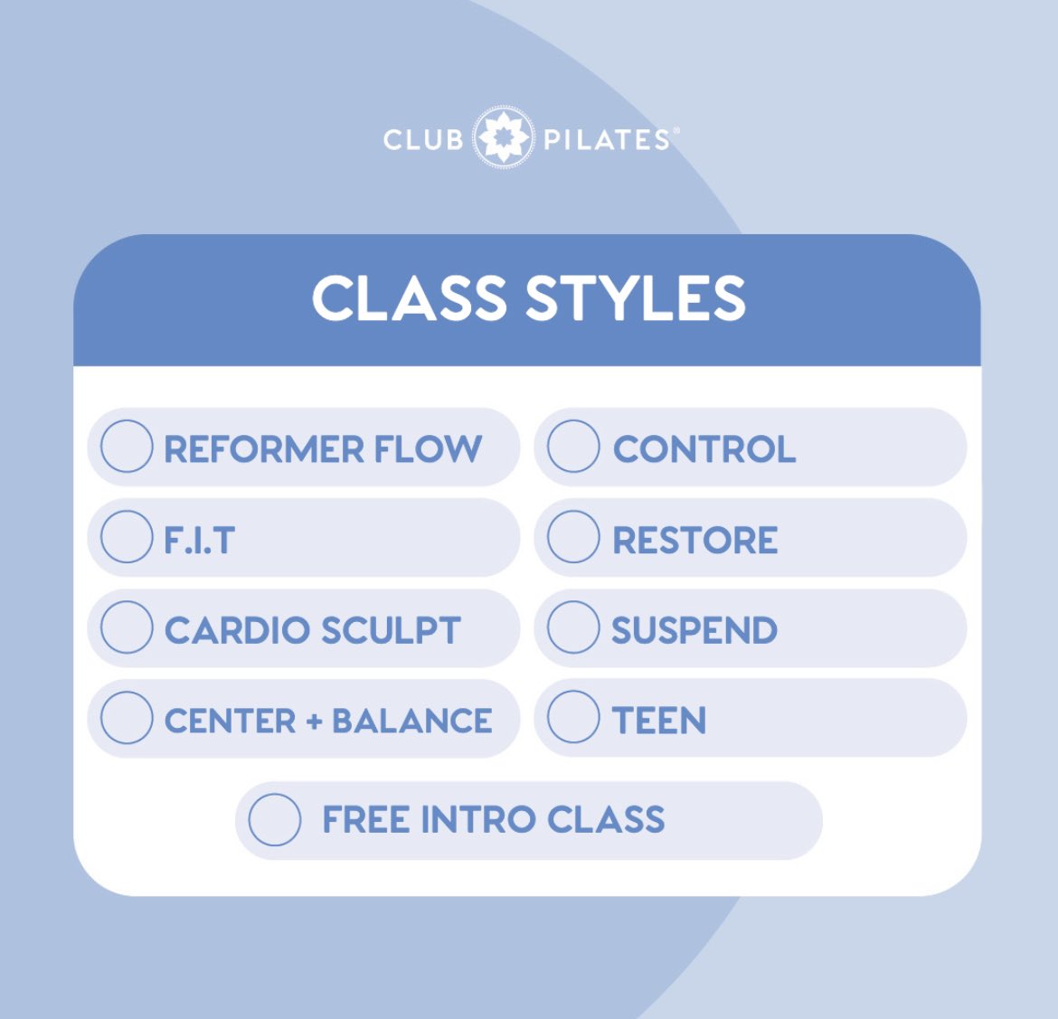 .<a href="/clubpilates/">Club Pilates</a>  Choose from different classes @cpelkgrove for a healthy and great week #LagunaGateway #MotivationalMonday #Pilates