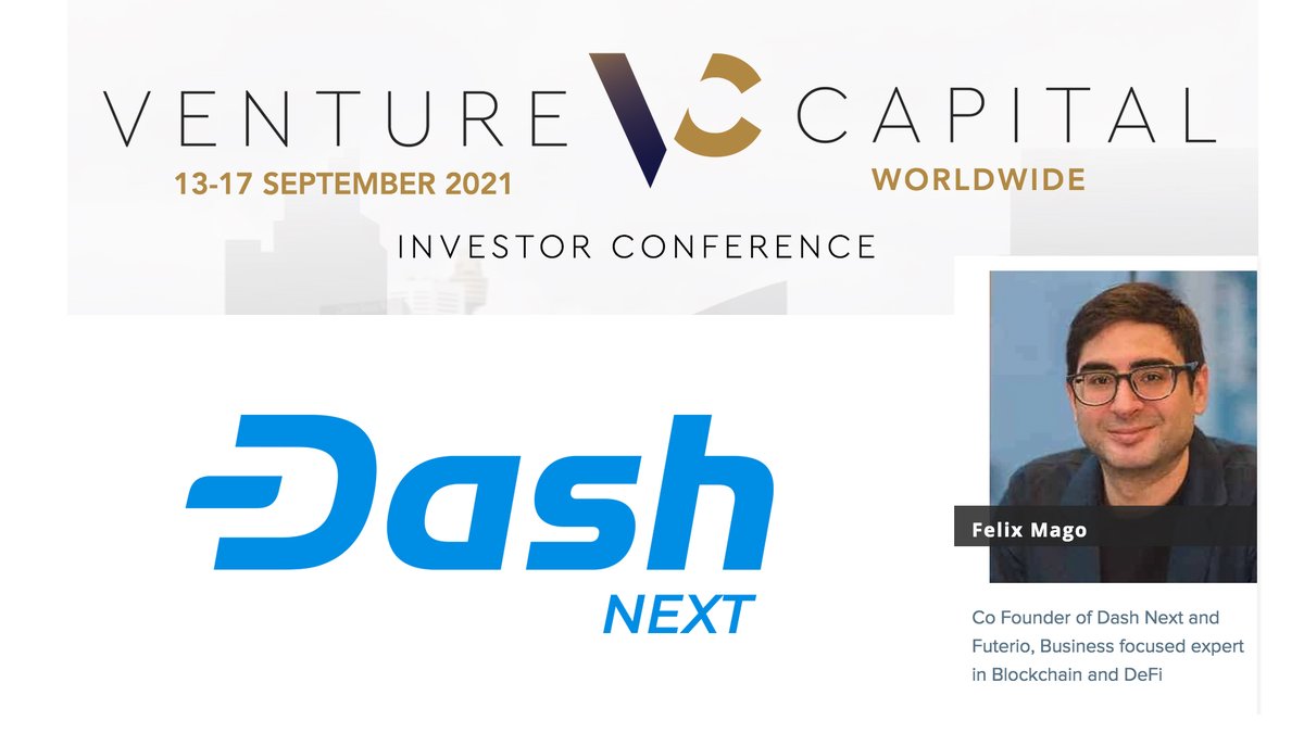 dashphp's tweet image. Venture and Capital invited Dash Next's Felix Mago to represent Dash at their upcoming conference, Speaker slot is on the 17th September. You can find more info on their conference page: ventureandcapital.com