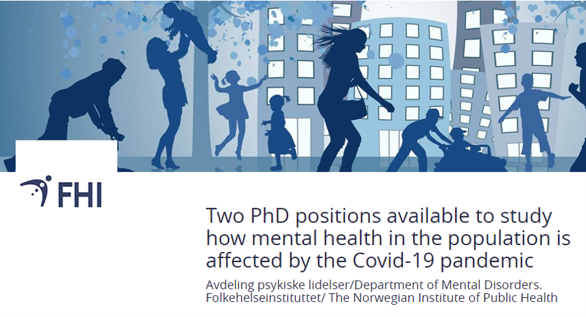 Interested in finding out how mental health is affected by Covid-19 using data (incl PRS and medical records) from the internationally renowned #MoBa study? Come do a PhD with our friendly team at the Norwegian
 Institute of Public Health. Please retweet! 945000.webcruiter.no/Main/Recruit/P…
