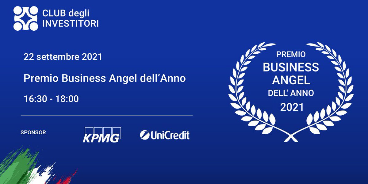 In occasione dell'evento di premiazione del Business Angel dell'anno, presenteremo il nostro ultimo report sui Business Angel italiani. 

Per partecipare all'evento, che si terrà all'@OgrTorino il 22 settembre, clicca qui: lnkd.in/dVAeBAn

<a href="/Paolo_Landoni/">Paolo Landoni</a> <a href="/clubinvestitori/">Club degli Investitori</a>