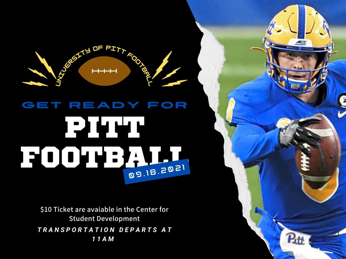 StudentDevelopm's tweet image. University of Pitt Football Ticket Available in the Center for Student Development!