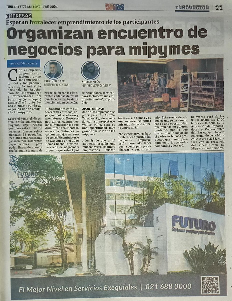 Seguimos buscando más oportunidades para #Mipymes 🇵🇾.. Hoy rueda de negocios con <a href="/asimcopar/">Asimcopar</a> 💪